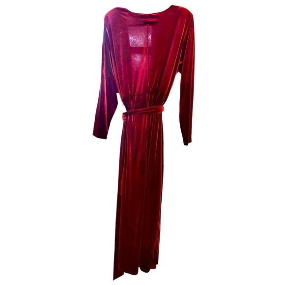 Eloquii Womens Velvet Dress Faux Wrap 18 Wine Elegant Dark Romance - Picture 2 of 5